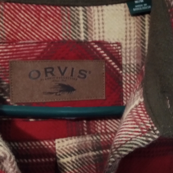 Orvis mens shacket. NWOT, size medium, red and cream - Picture 2 of 6